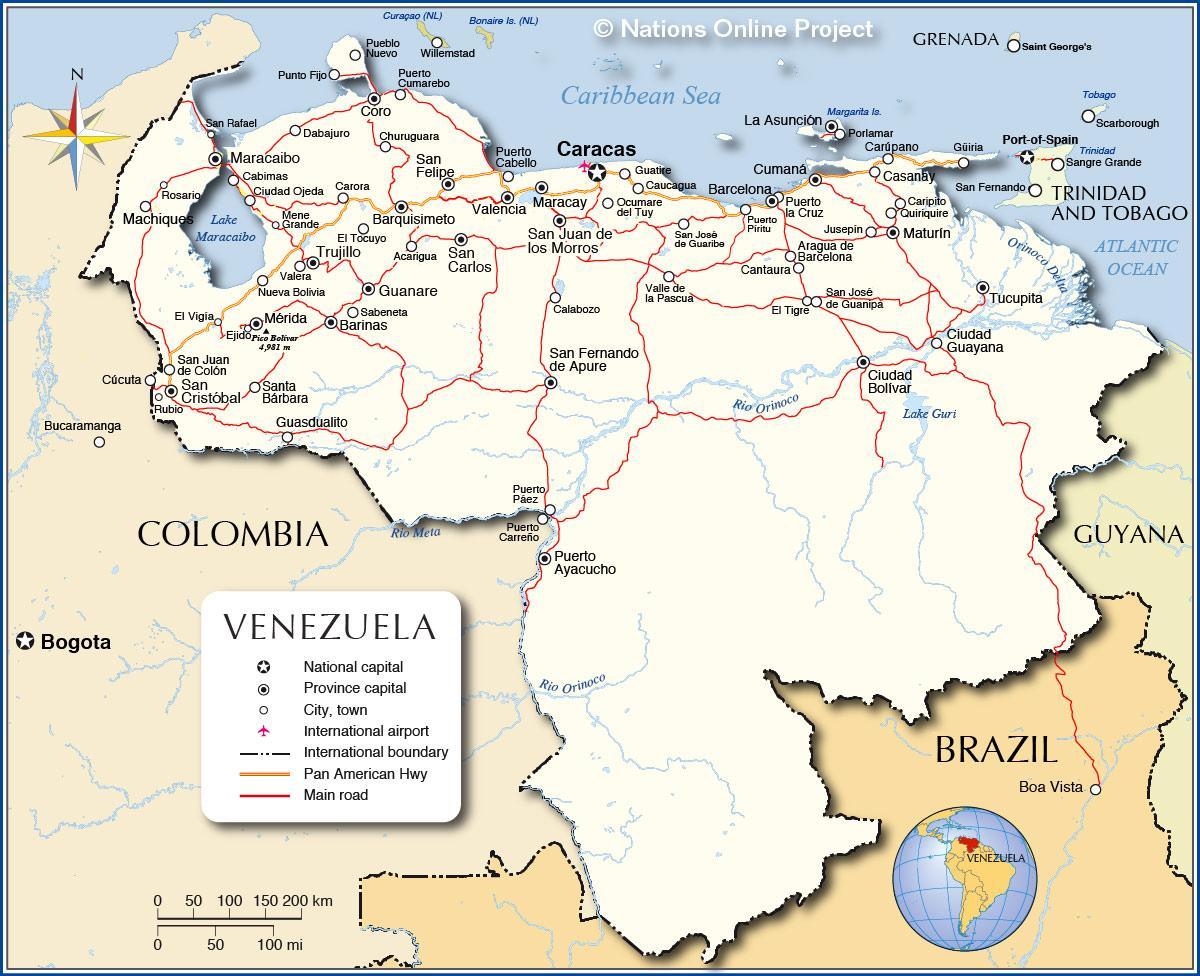 peta rinci dari venezuela