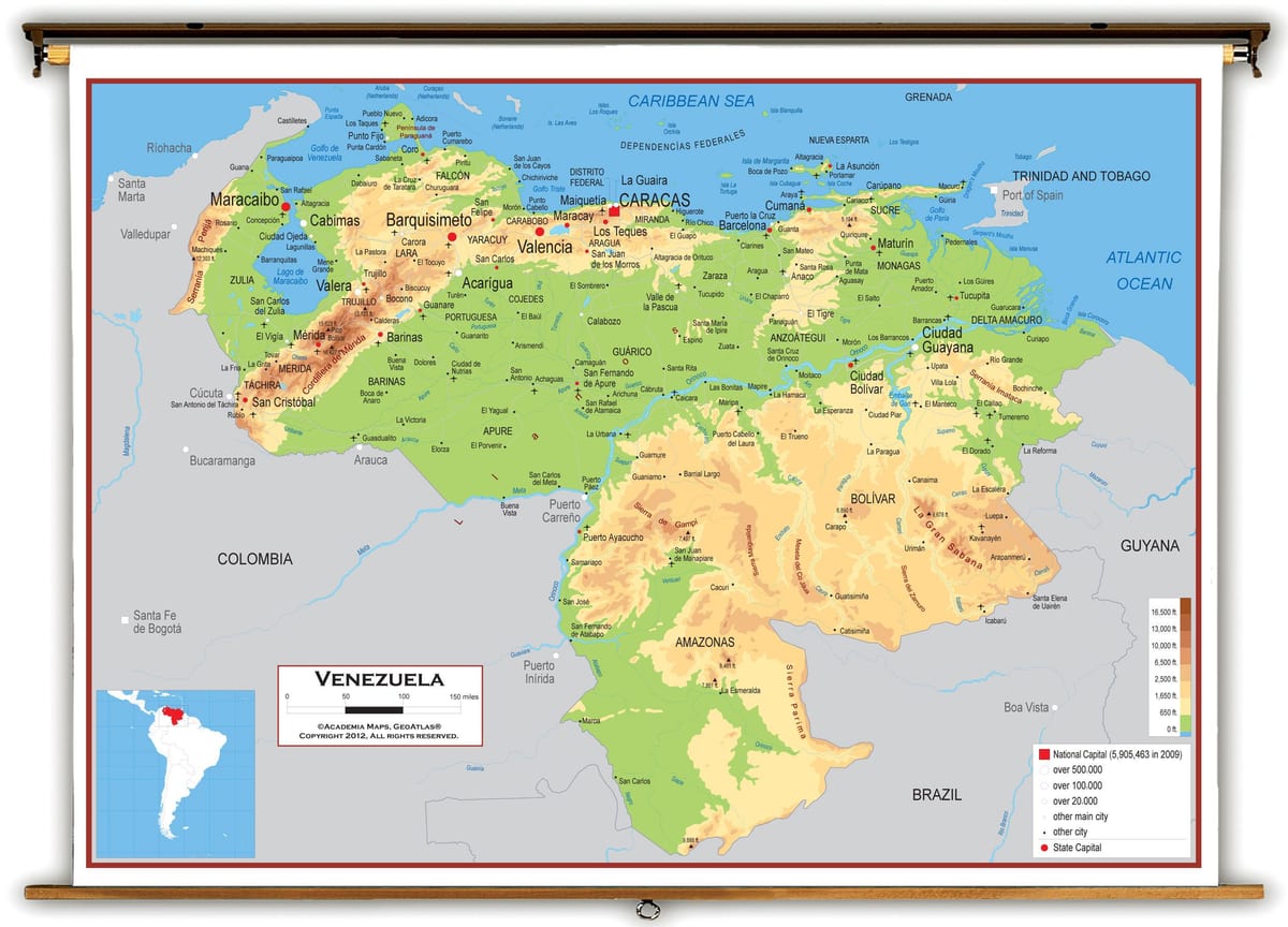 peta venezuela elevasi