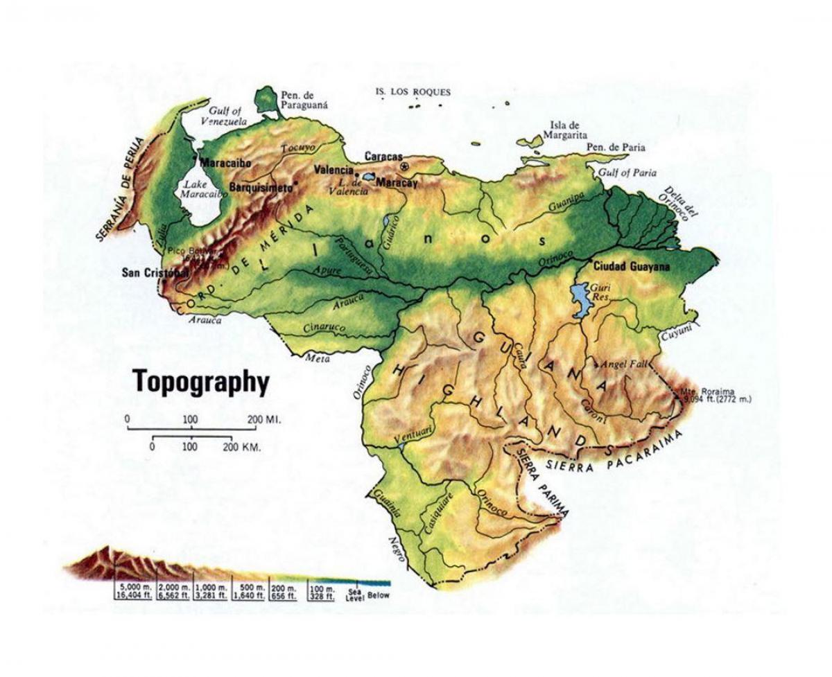 peta topografi venezuela